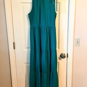 Gilli Teal Tiered Maxi Dress